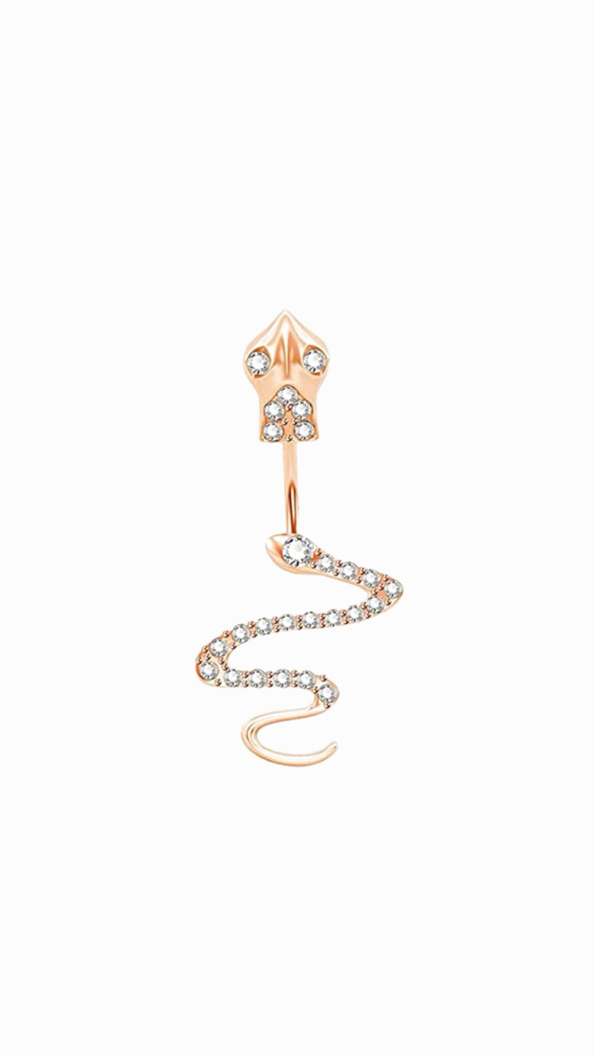 Rhinestone Snake Decor Navel Belly Ring