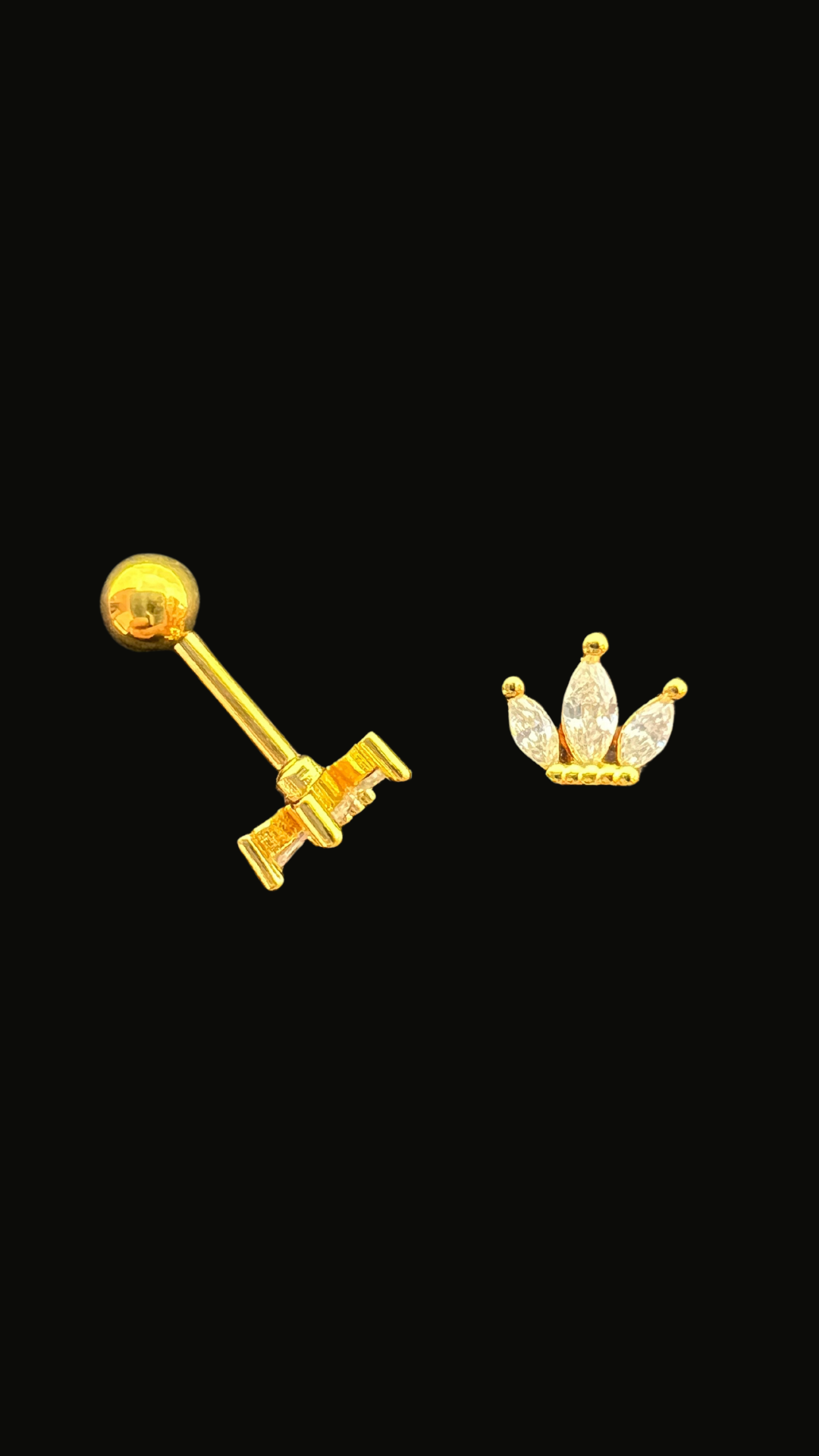 Stainless Steel Mini Crown Ear Piercing