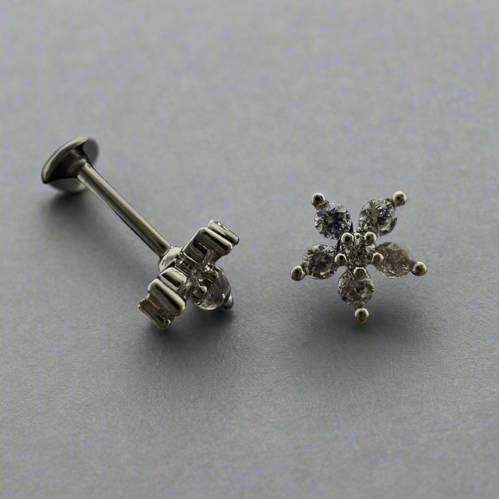 Small Flower Flat Back Ear Piercing