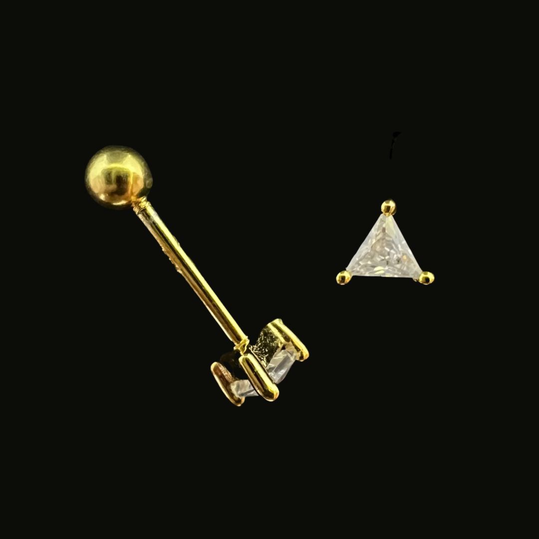Single Triangle Stud Tragus Ear Piercing