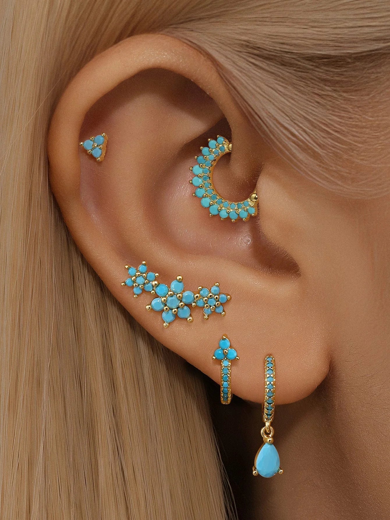 Silver 925 Colored Septum & Daith Ear Piercing