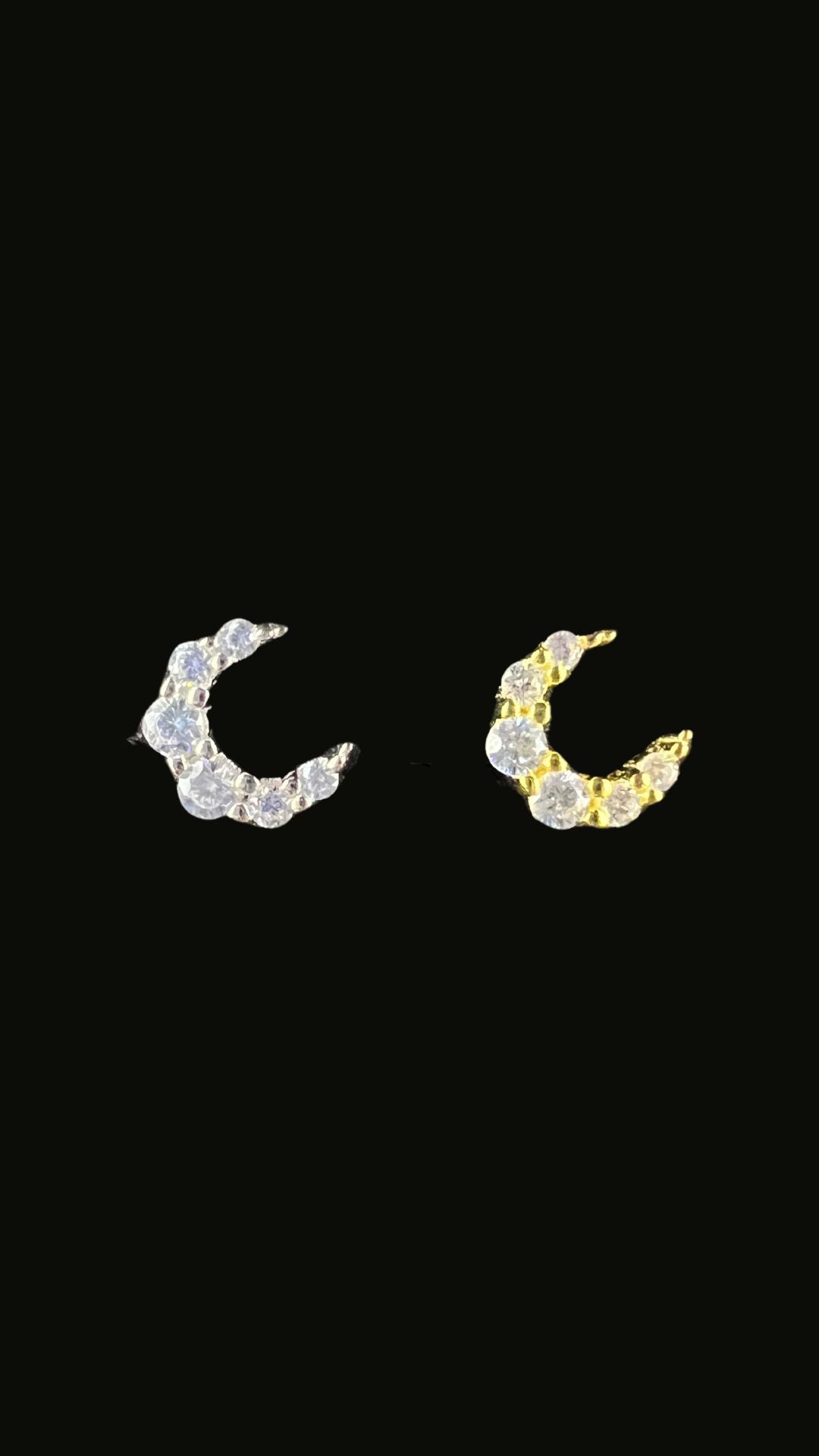 Single S925 Moon Zircon Stud Ear Piercing