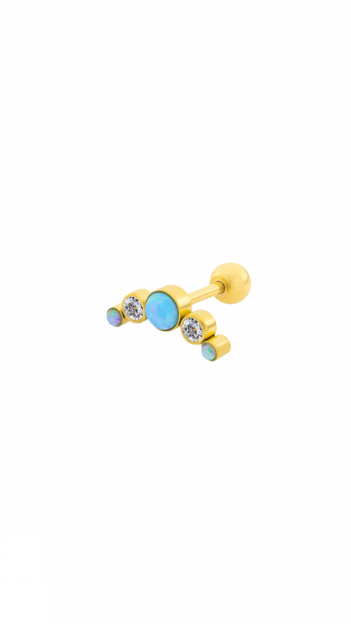 Single 5 Stones Helix Ear Piercing