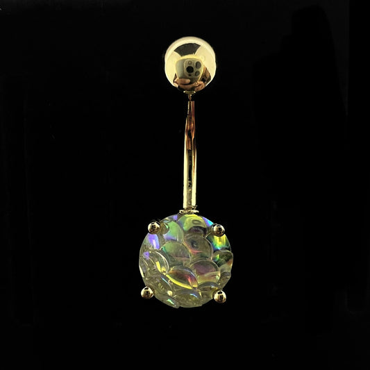 Gold Fishscale Belly Ring