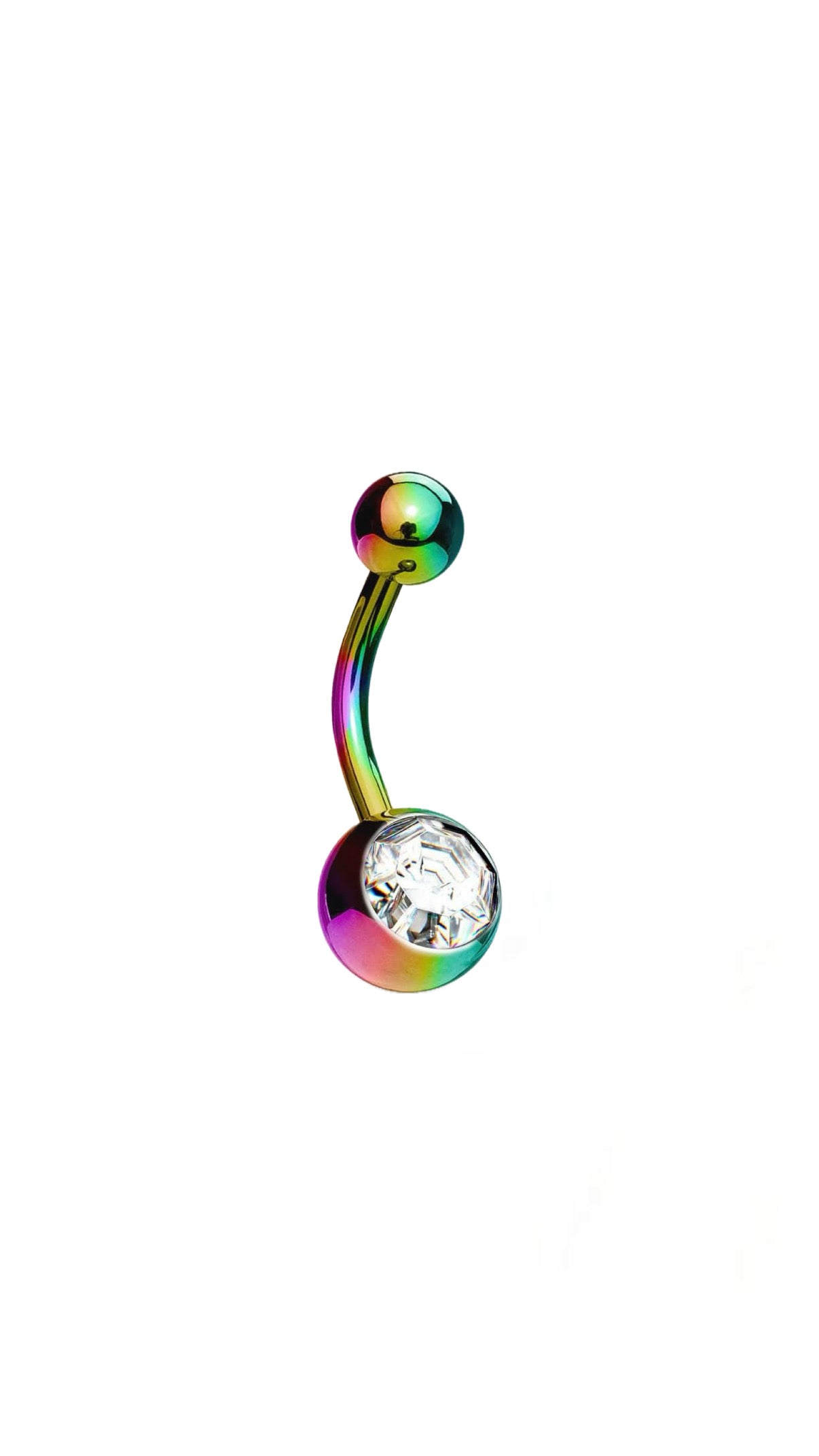 Multicolor with Stone Basic Ball Belly Piercing