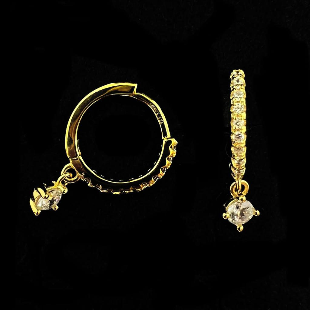 Single Hoop Hanging Zircon Ear Piercing