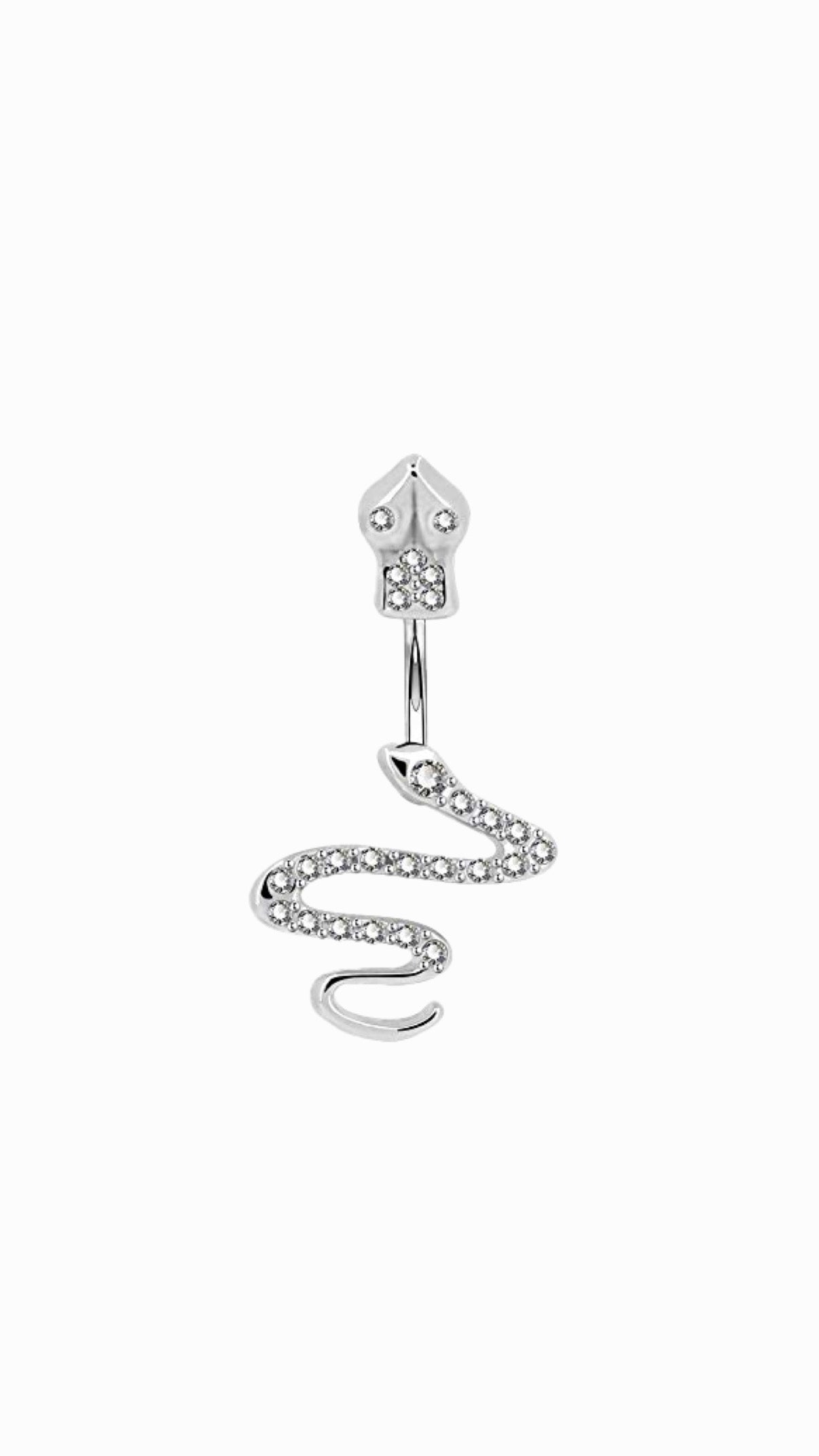 Rhinestone Snake Decor Navel Belly Ring
