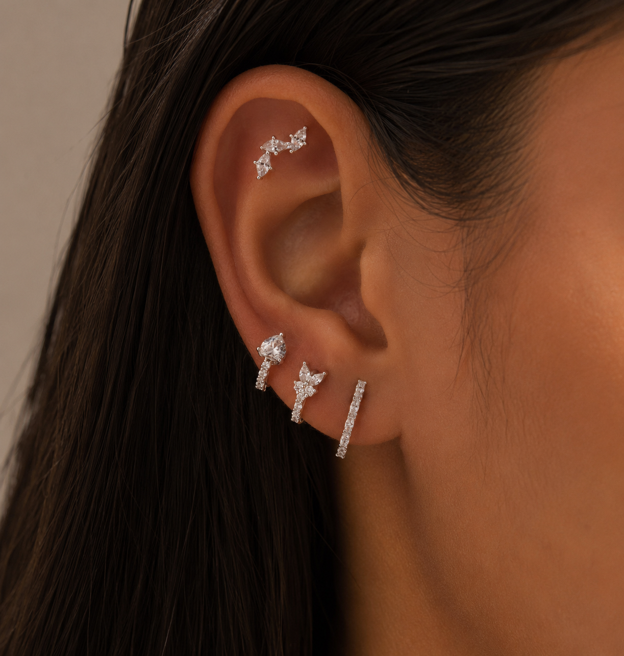 Single S925 Arc Lobe Ear Piercing