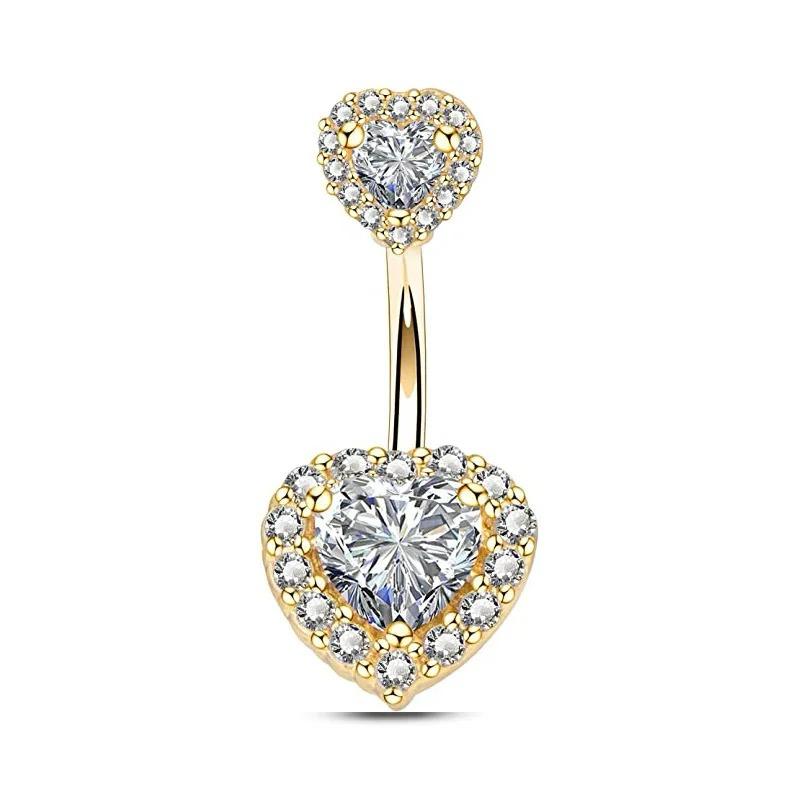Double Heart Navel Belly Ring