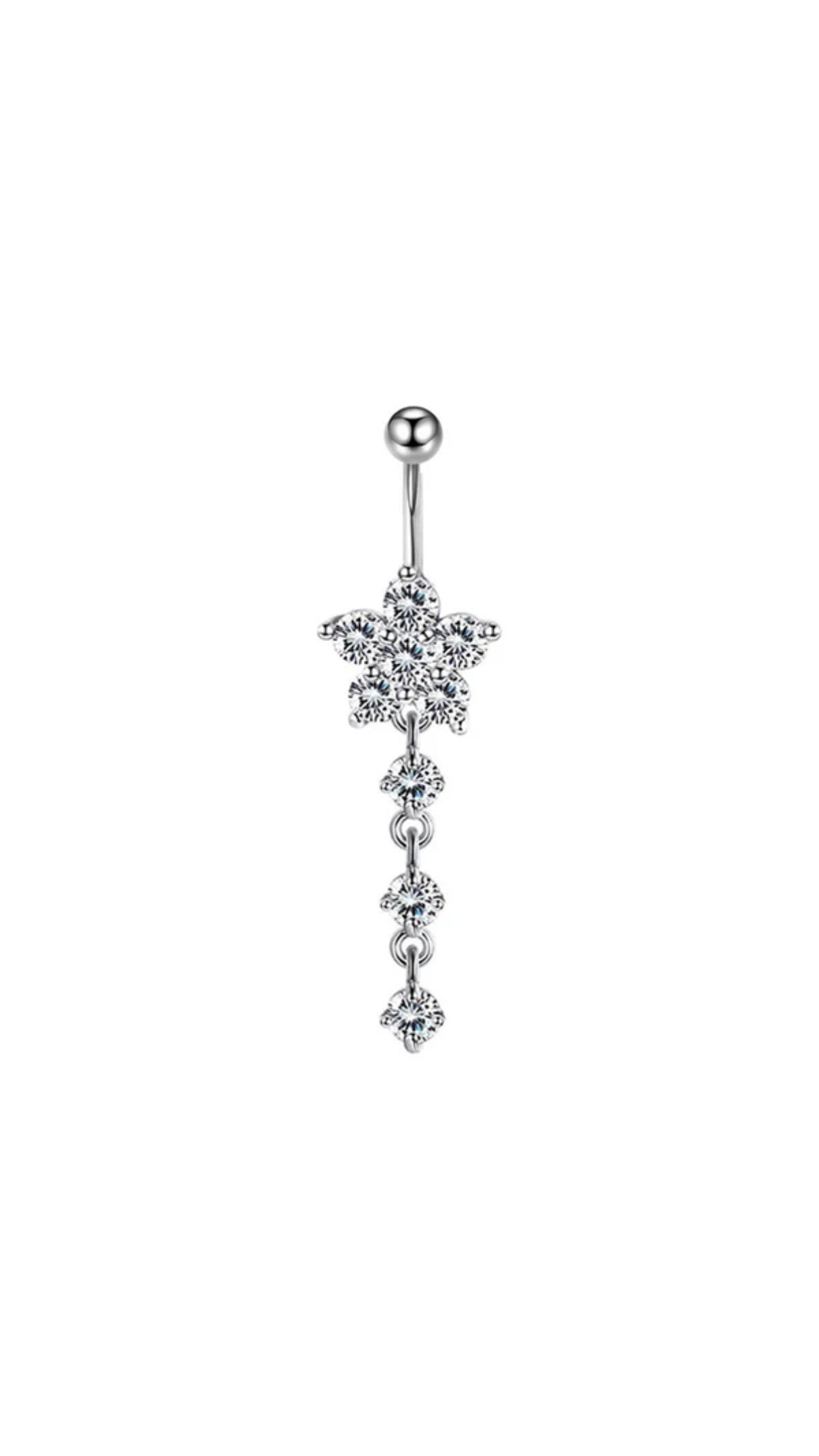 Zircon Flower Navel Belly Piercing