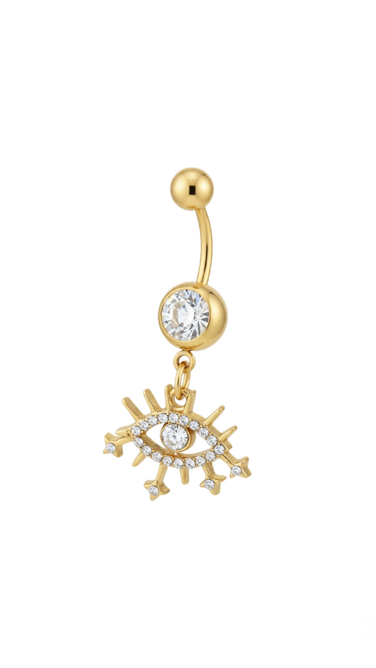 Rhinestone Eye Charm Navel Belly Ring