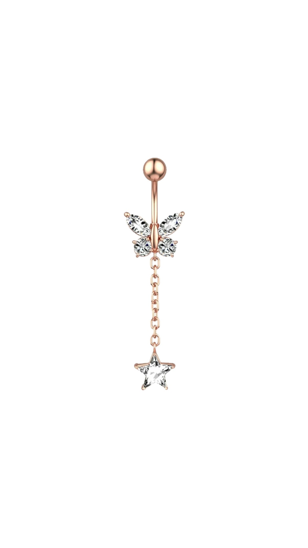 Zircon Butterfly Navel Belly Piercing
