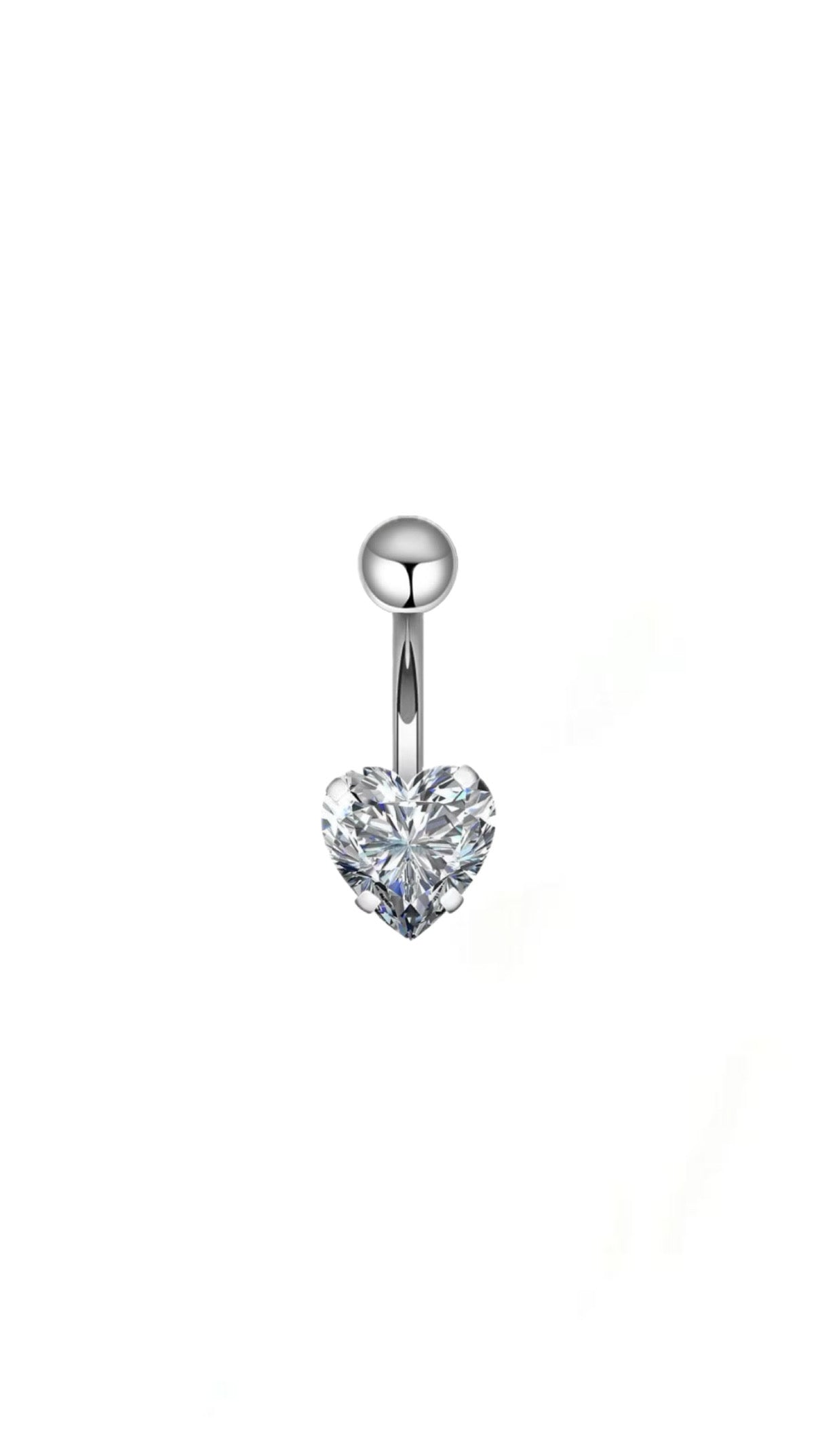 Rhinestone Heart Decor Navel Belly Ring