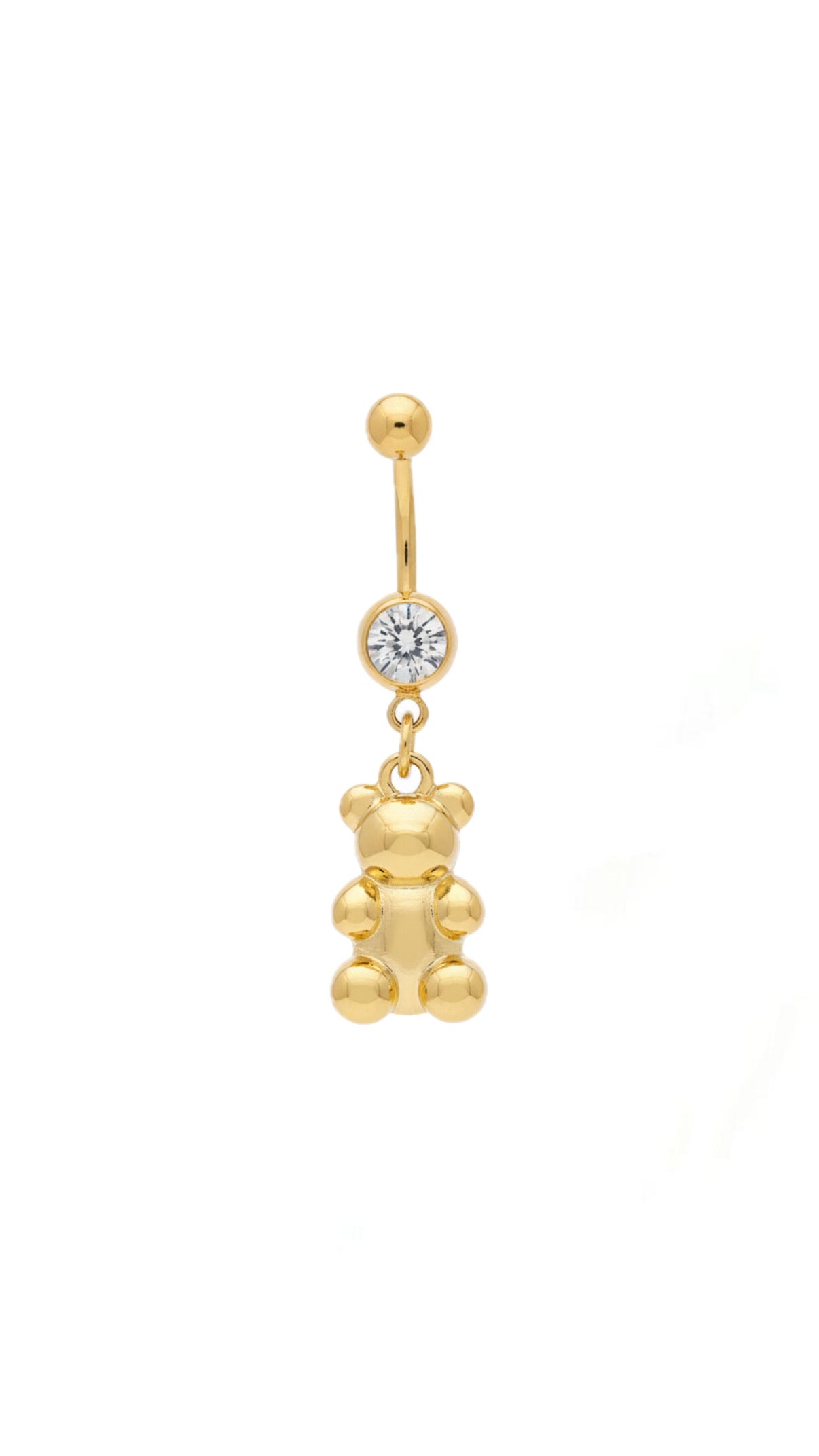 Rhinestone & Bear Decor Navel Belly Ring