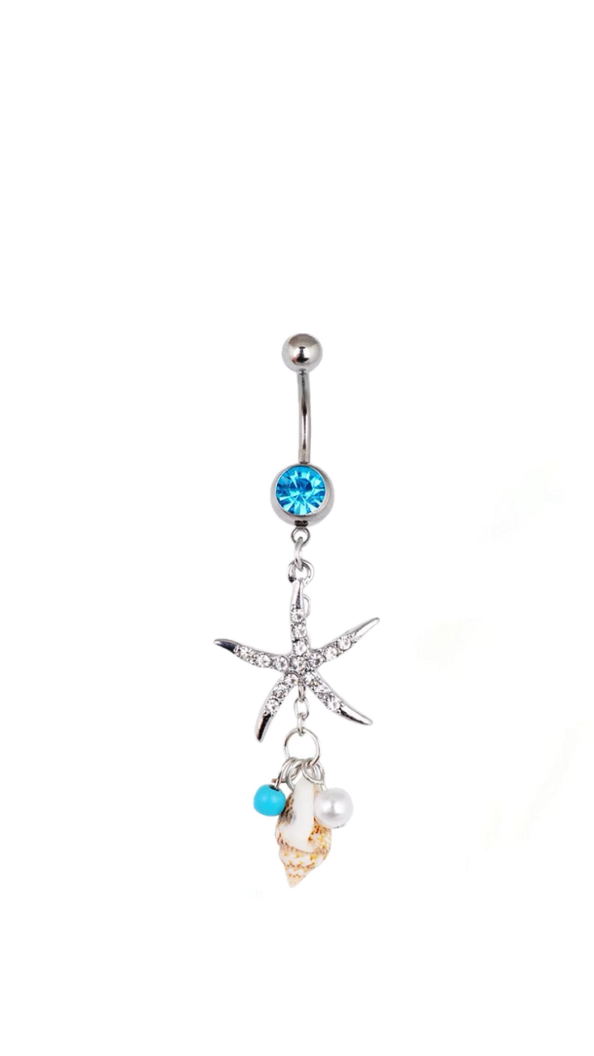 Shell & Starfish Charm Navel Belly Ring
