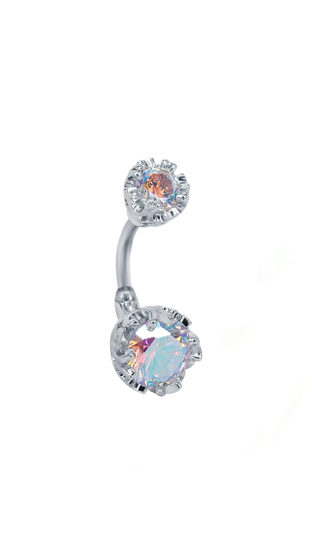 Multicolor Cubic Zirconia Navel Belly Ring