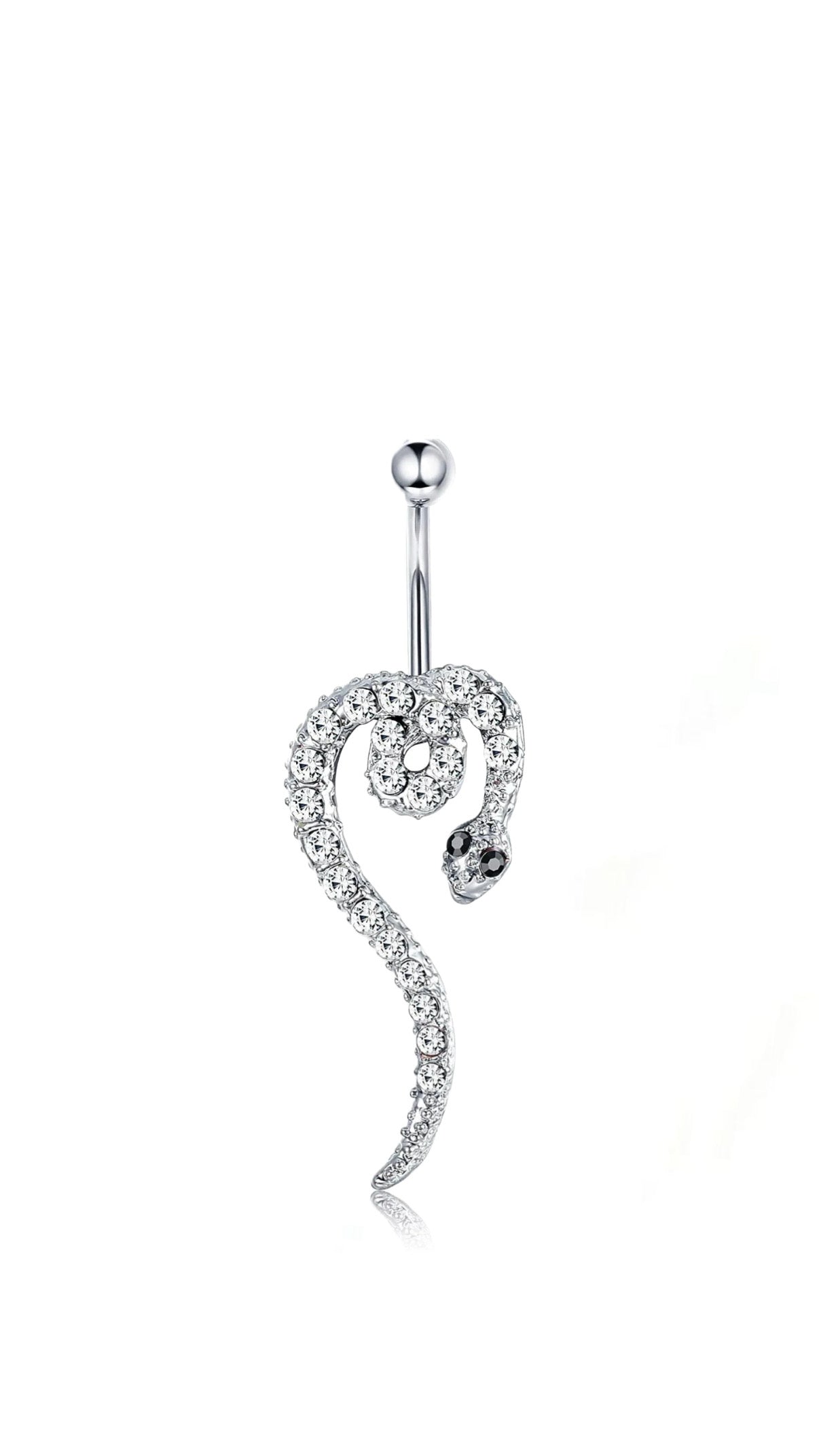 Rhinestone Snake Decor Navel Belly Ring
