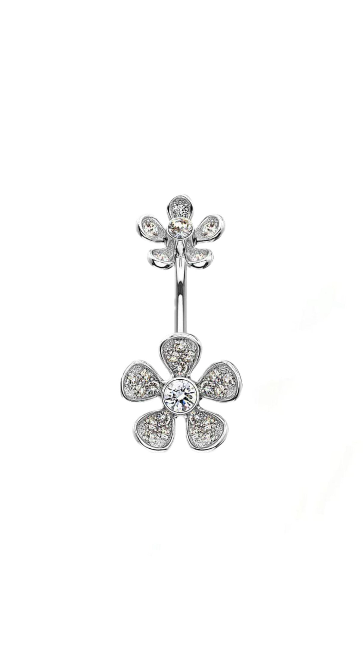 Double Flower Deco Belly Ring