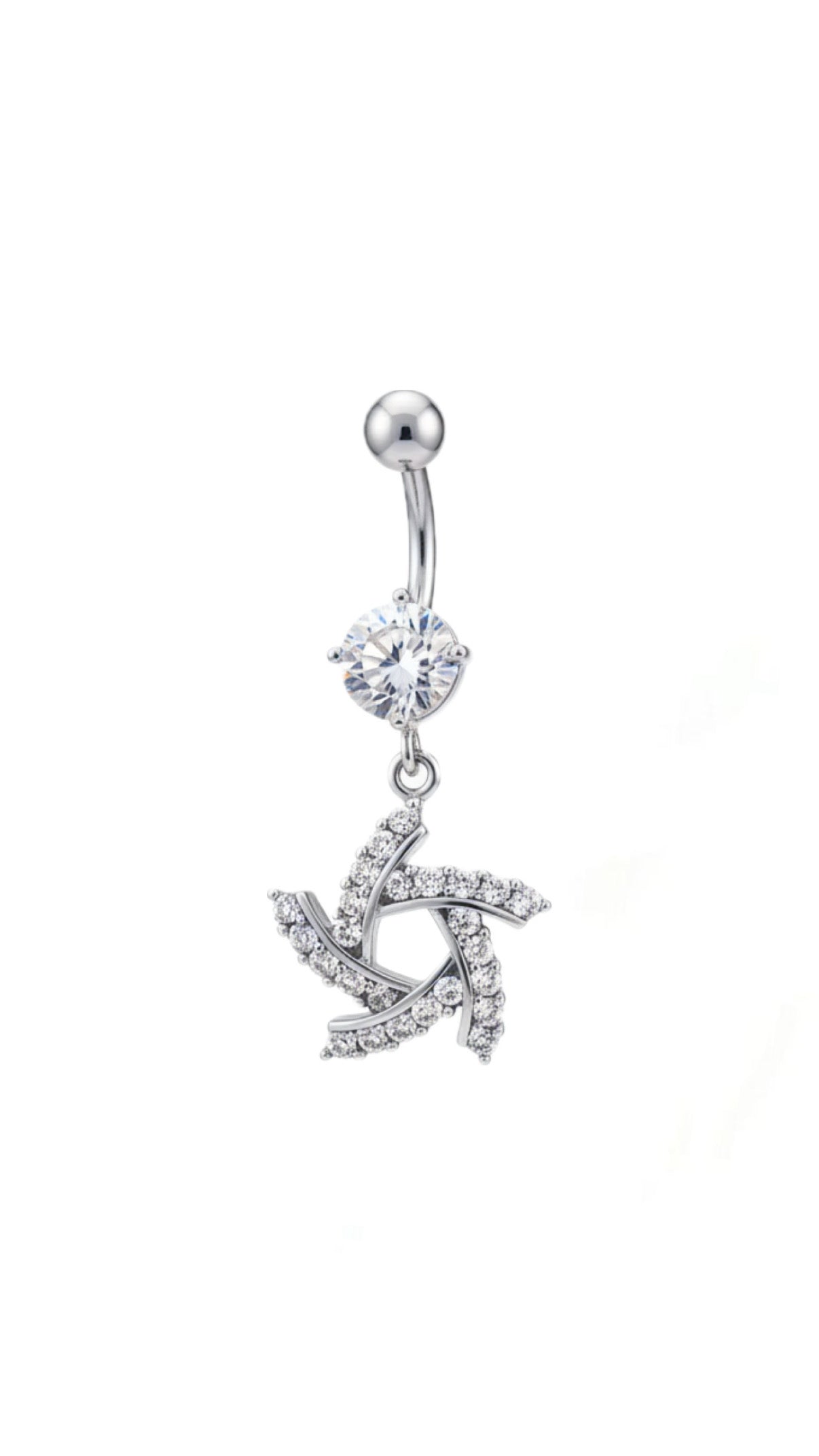 Rhinestone Snowflake Navel Belly Ring