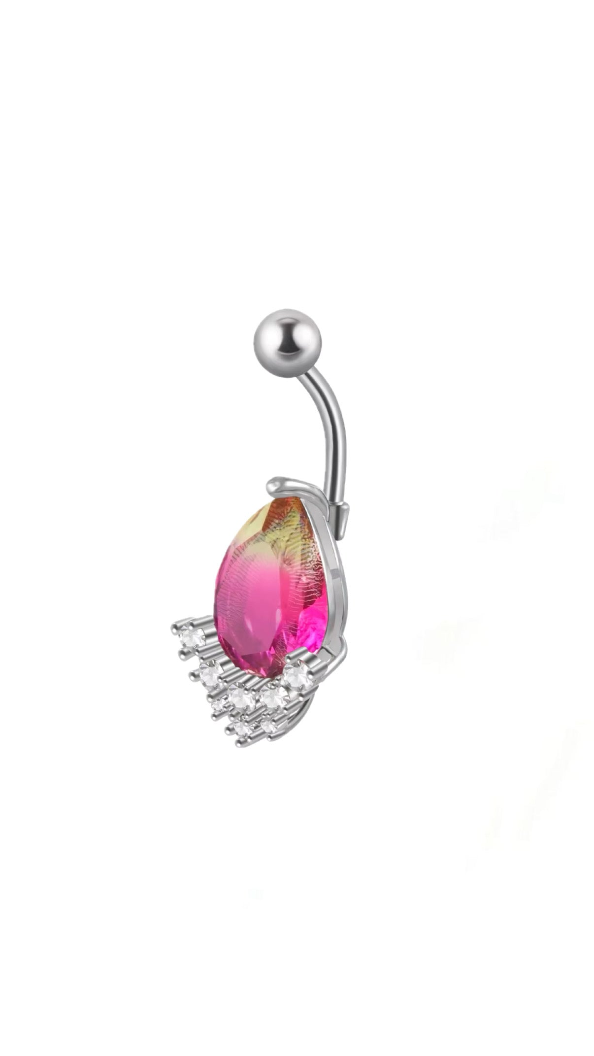 Multicolor Water Drop Belly Ring