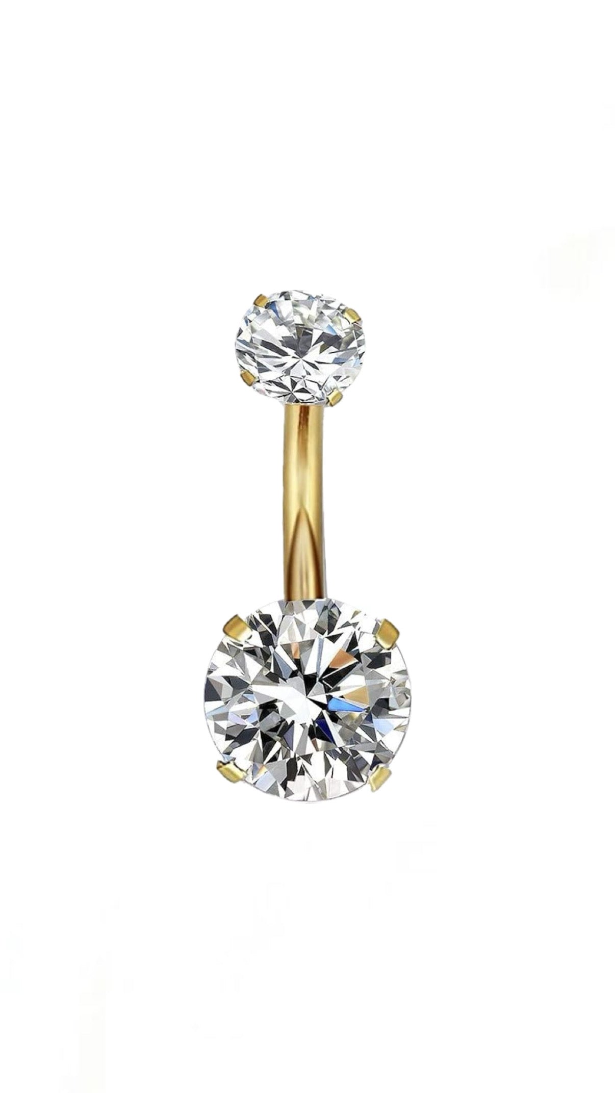 Basic Double Crystal Belly Ring