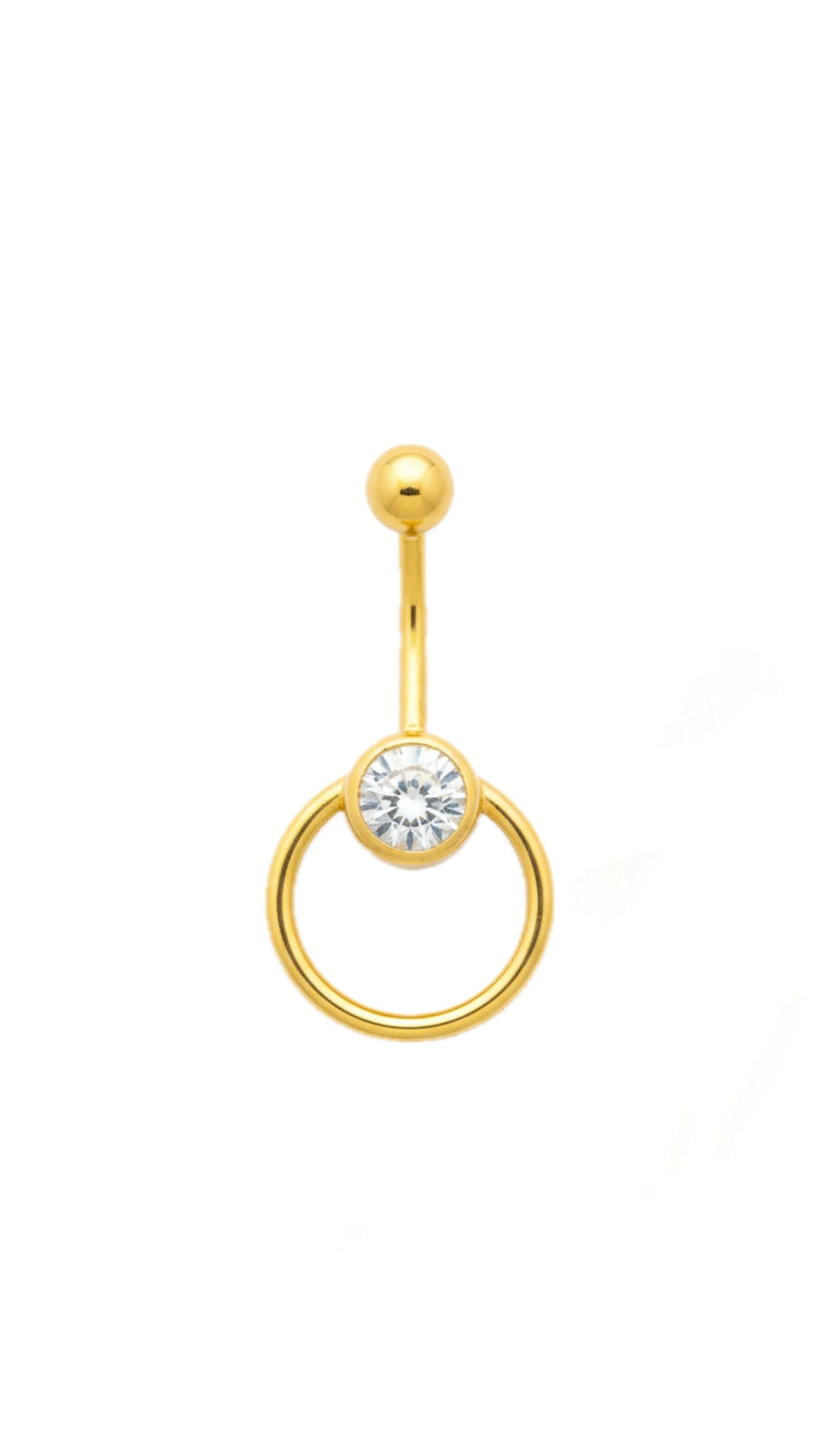 Gold Circle Belly Piercing