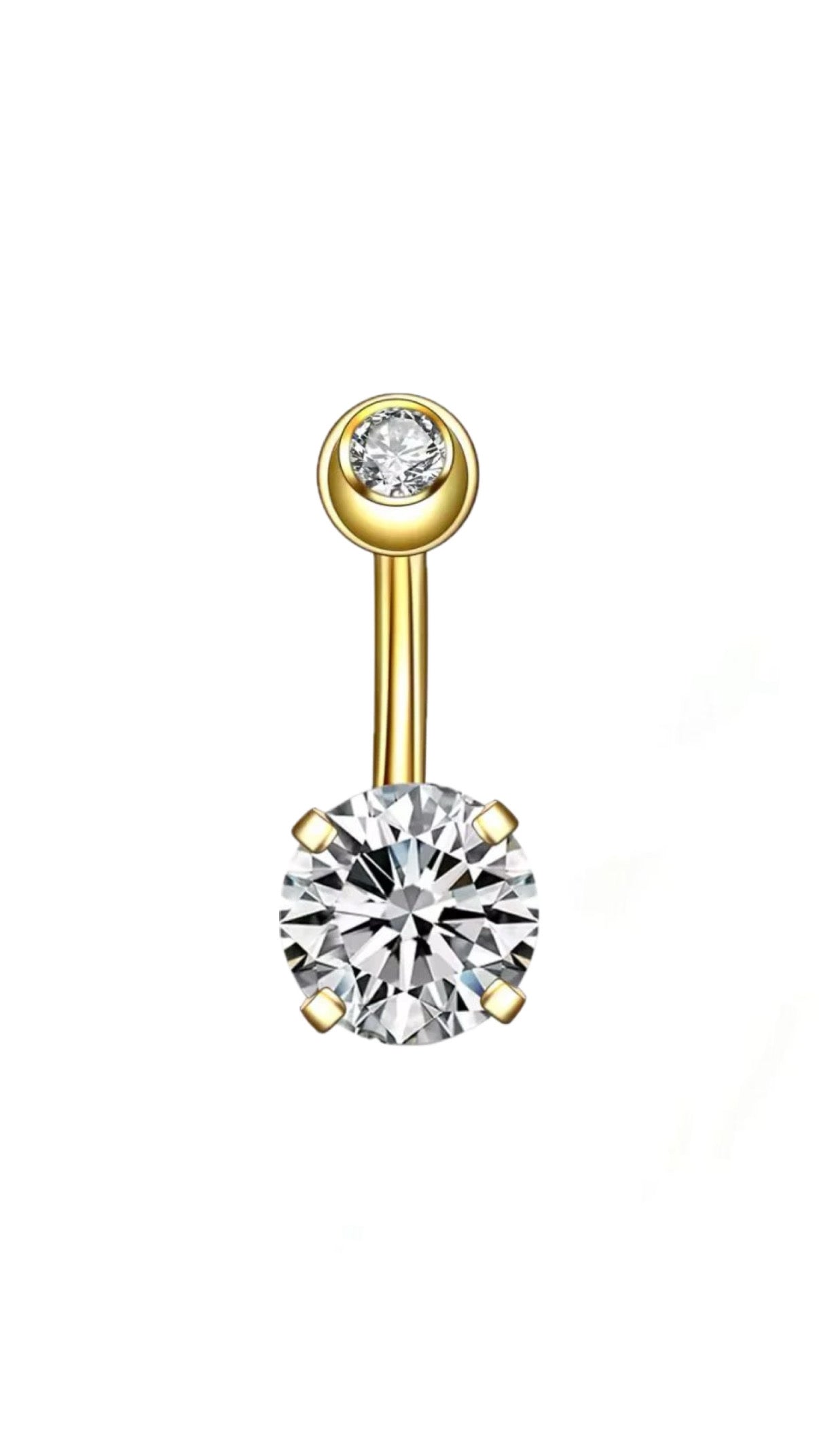 Gold Basic Zircon Belly Piercing
