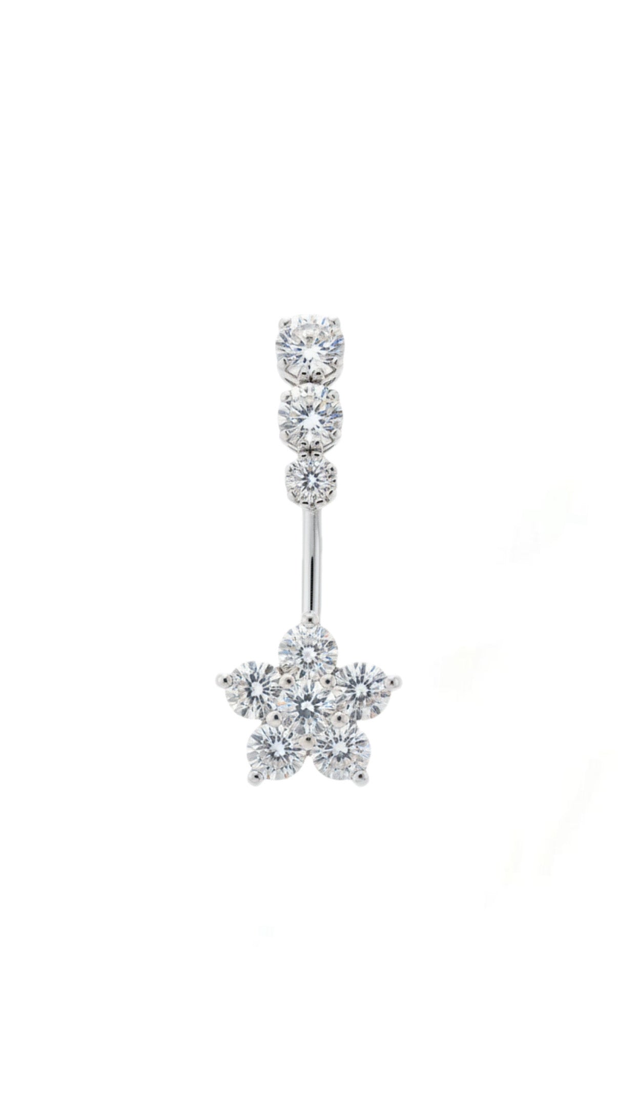 Triple Stone Flower Belly Piercing