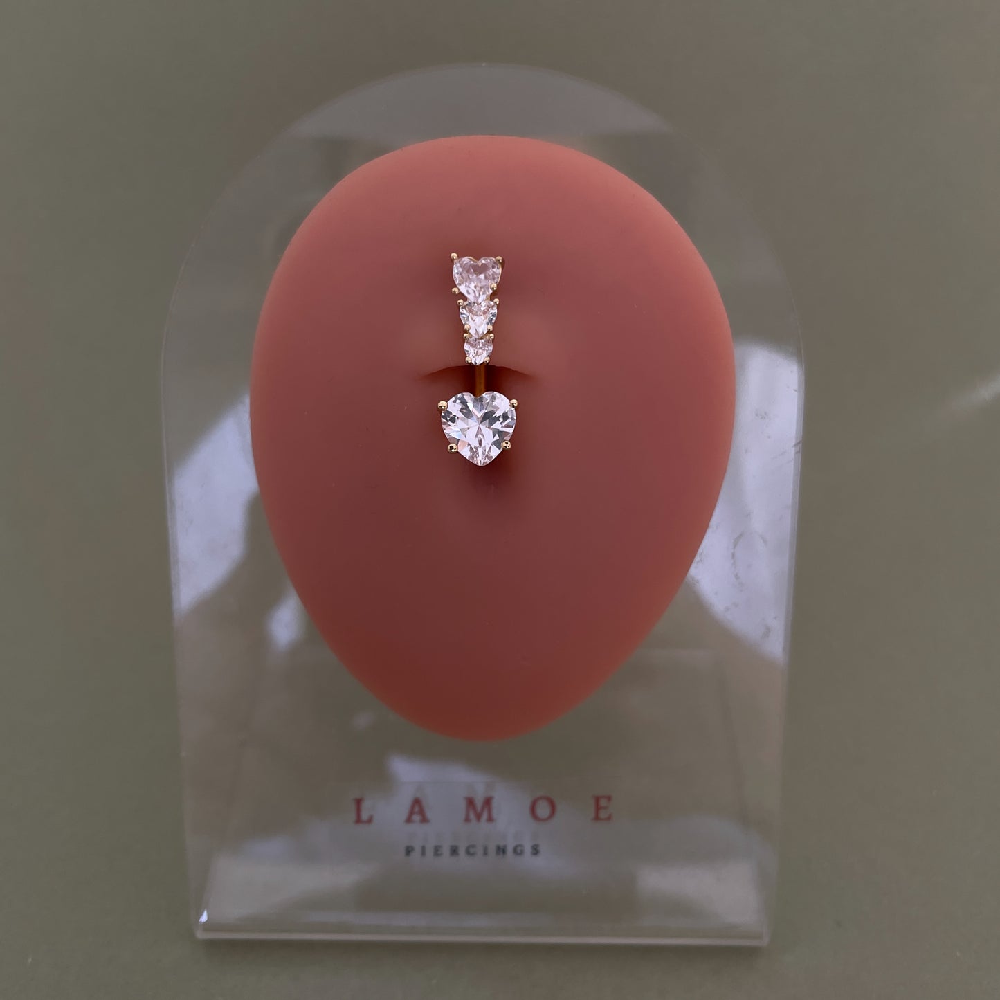 Triple Heart Stone Belly Ring