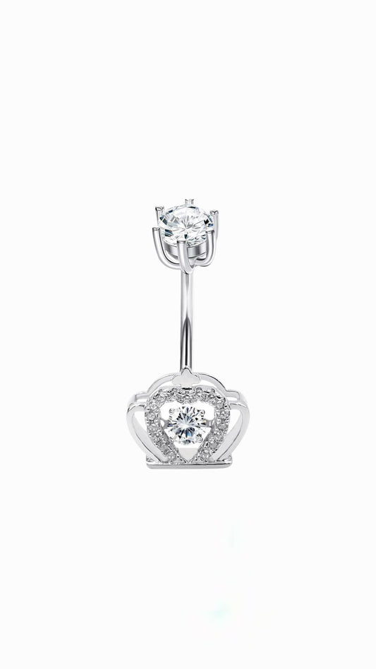 14G Silver 925 Royal Crown abelly Piercing