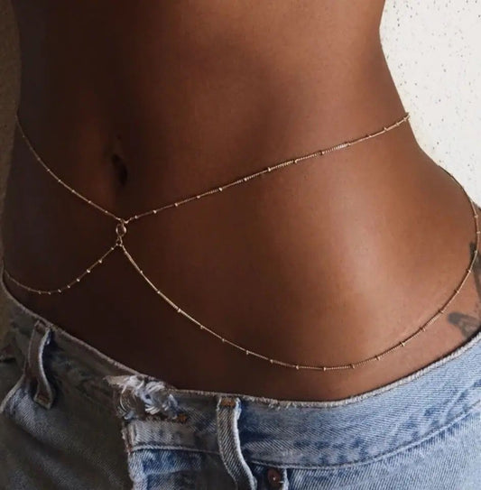 Zircon In Middle 2 Layers Body Chain