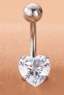 Rhinestone Heart Decor Navel Belly Ring