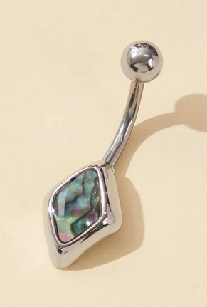 Rhinestone Rhombus Decor Navel Belly Ring