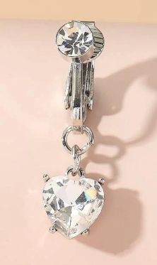 Single Heart Charm Navel Fake Belly Cuff