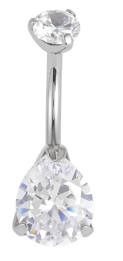Rhinestone Drop Decor Navel Belly Ring