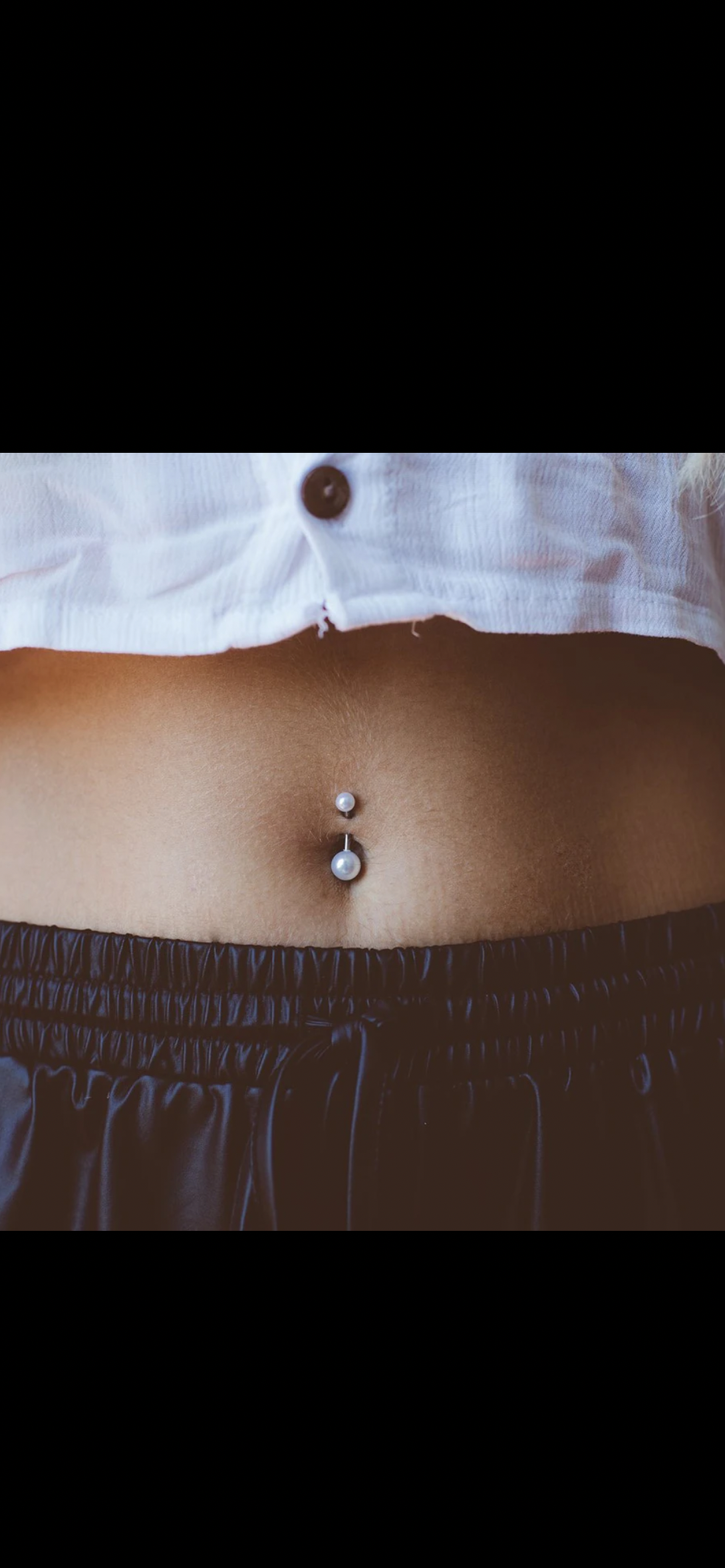 Silver Faux Pearl Belly Ring