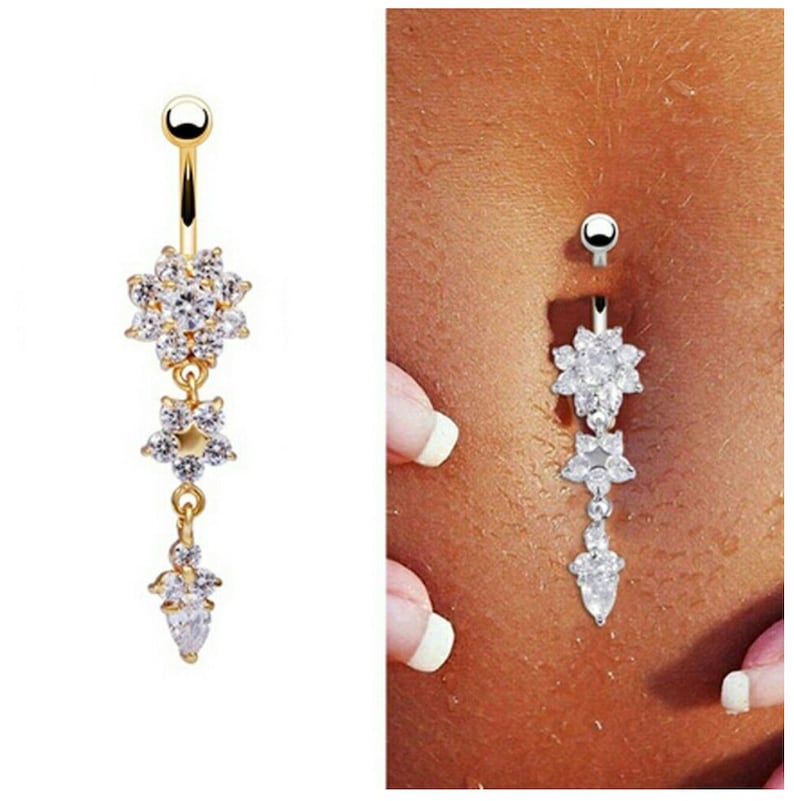Dangle Flower Belly Piercing