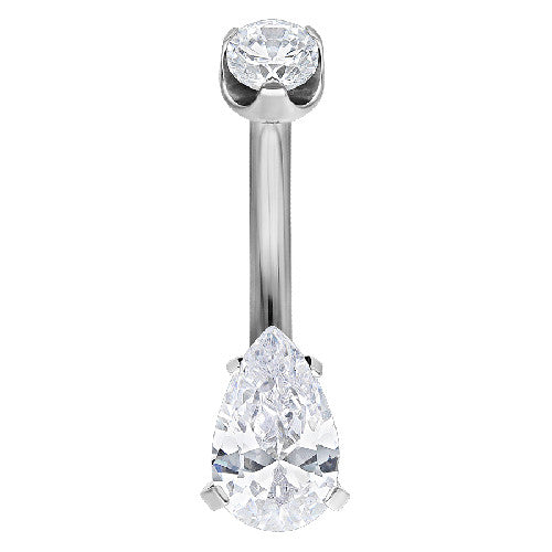 14G Crystal Titanium Belly Ring
