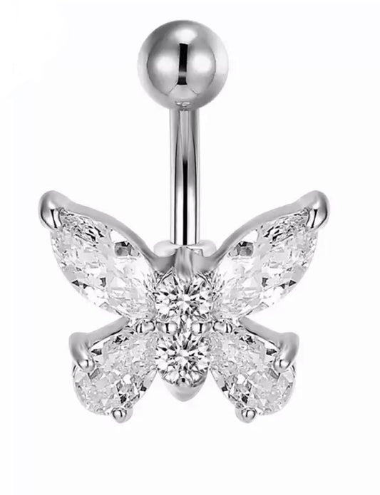 14G Butterfly Titanium Belly Ring