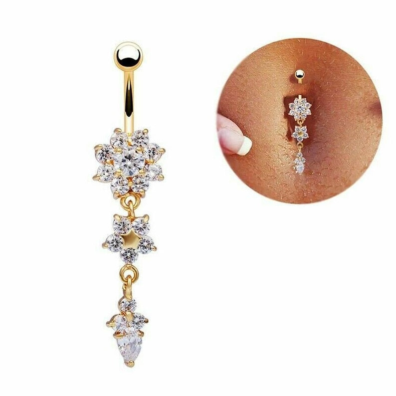 Dangle Flower Belly Piercing