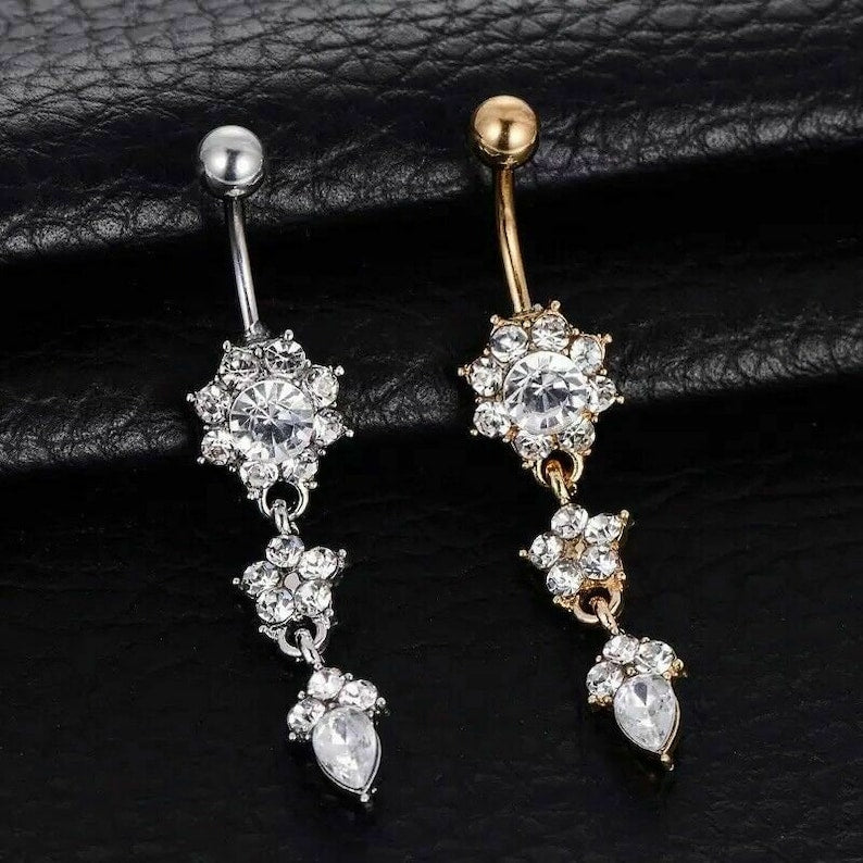 Dangle Flower Belly Piercing