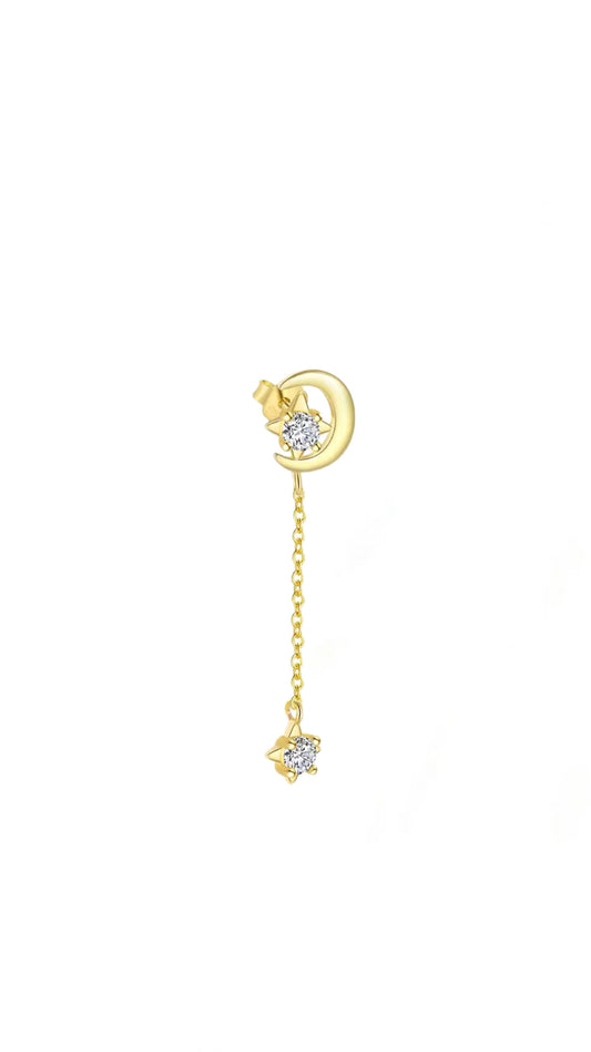 Single S925 Stellar Moon Chain Ear Piercing