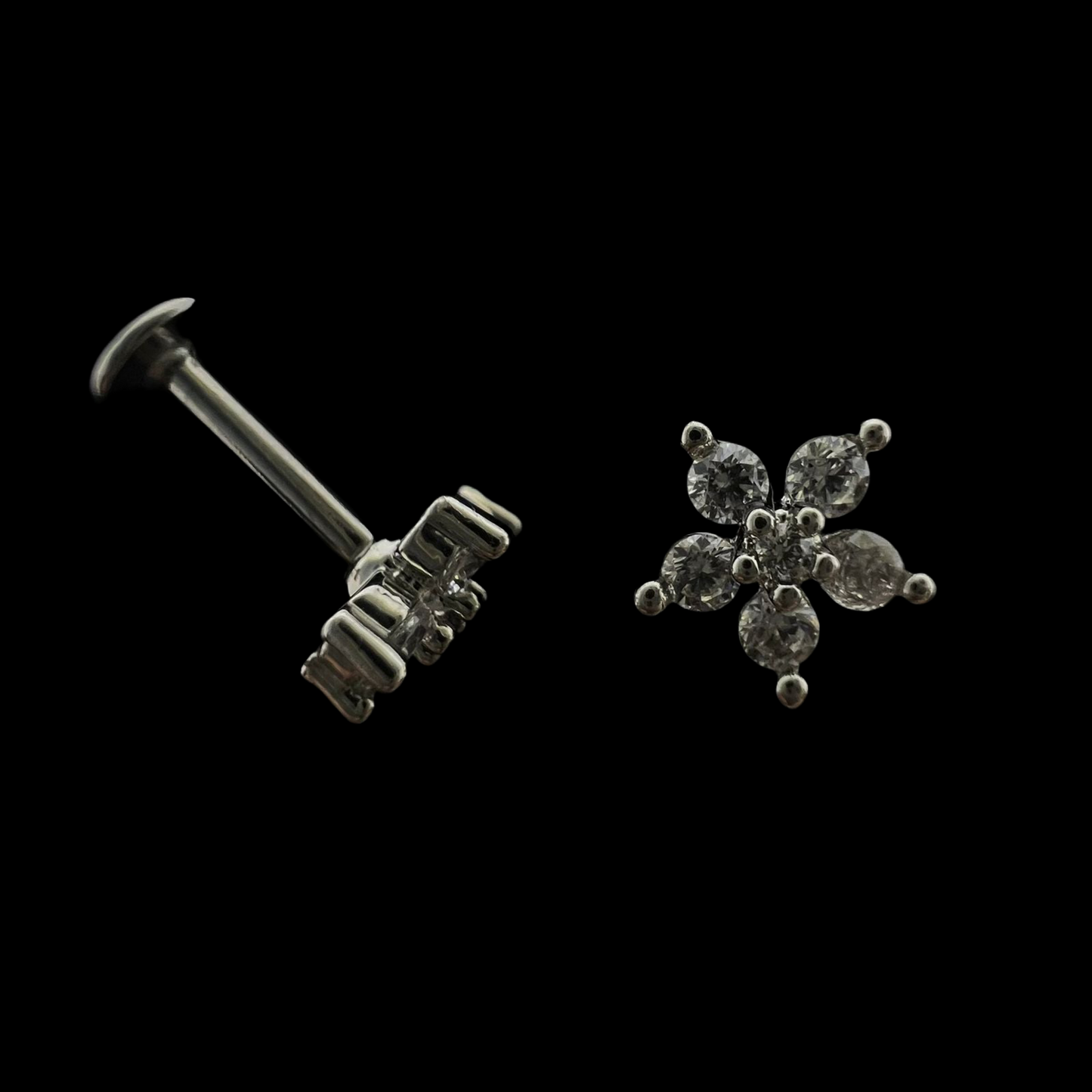 Small Flower Flat Back Ear Piercing