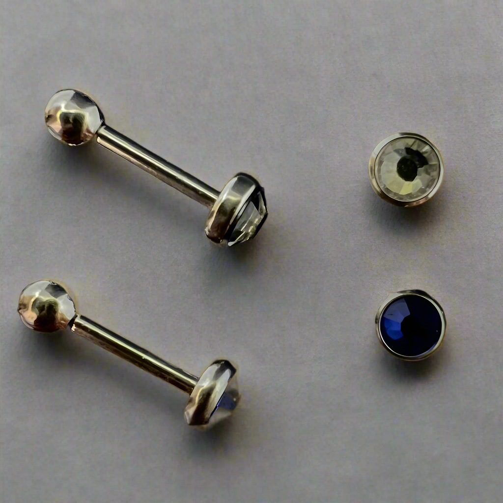 Colored Studs Ball Back Ear Piercing