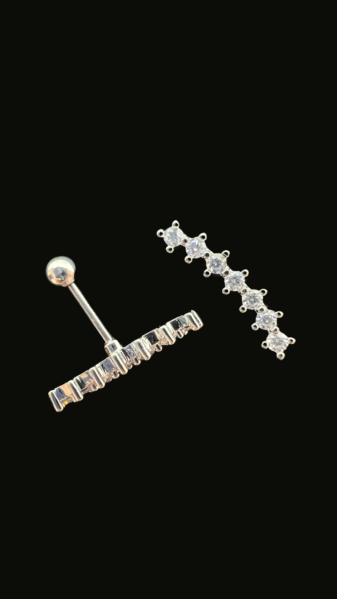 Stainless Steel Arc 7 Stones Flat Back Helix Ear Piercing