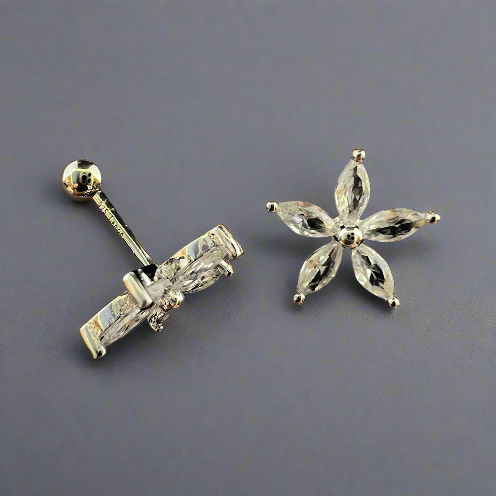 Single S925 Flower Lobe Ear Piercing