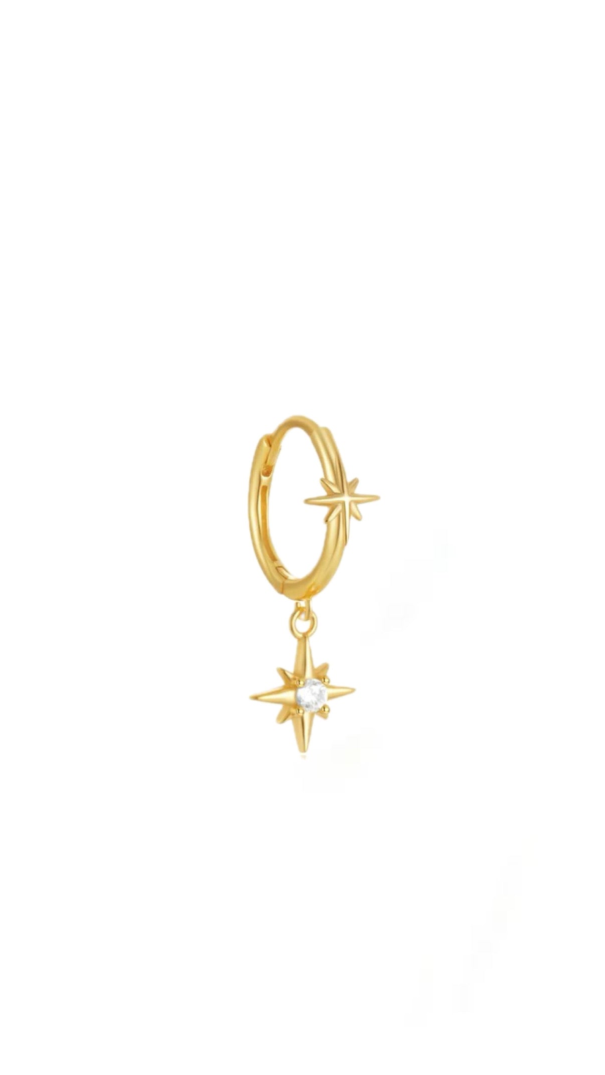 Single S925 Octagonal Star Hoop Ear Piercing