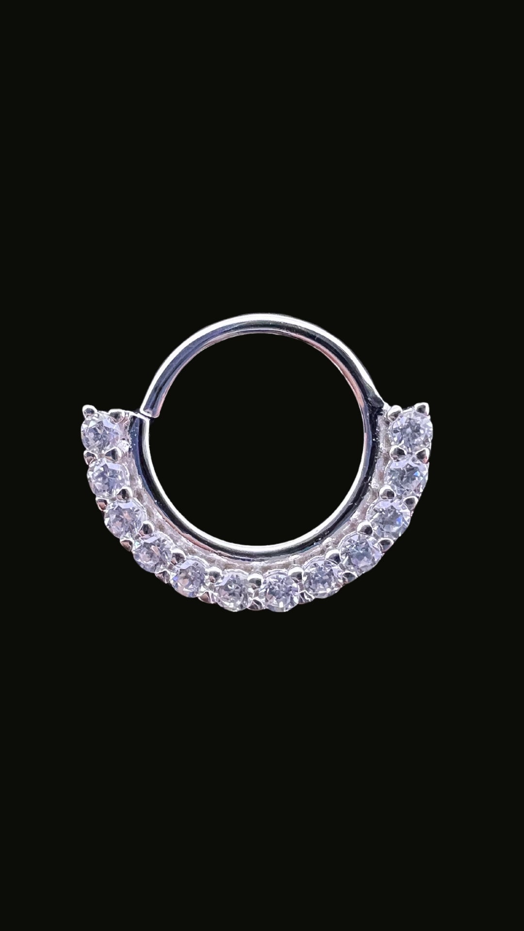 Silver 925 Zircon Arc Septum & Daith Ear Piercing