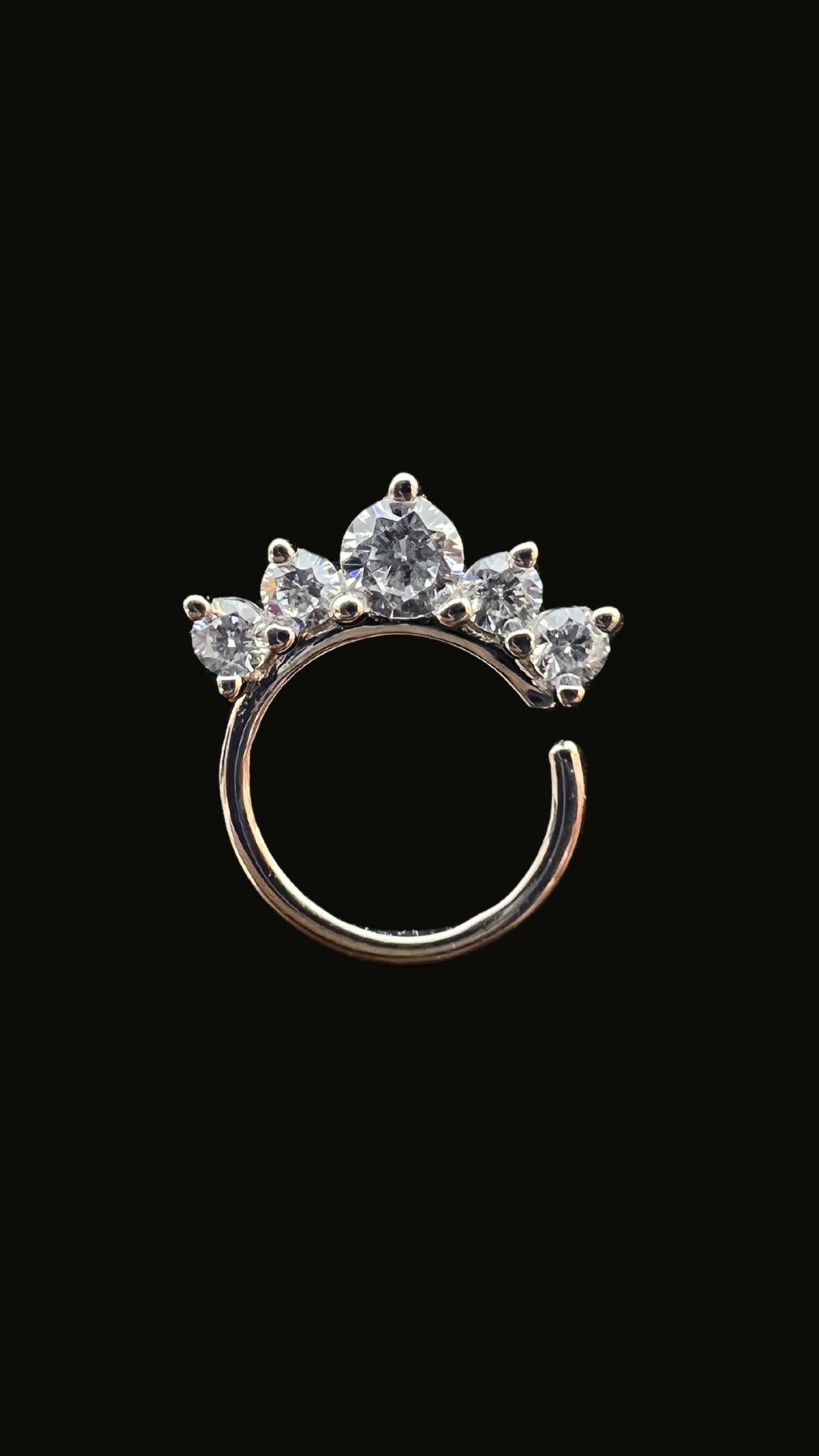 S925 5 Stones Zircon Arc Septum & Daith Ear Piercing (Model 1)