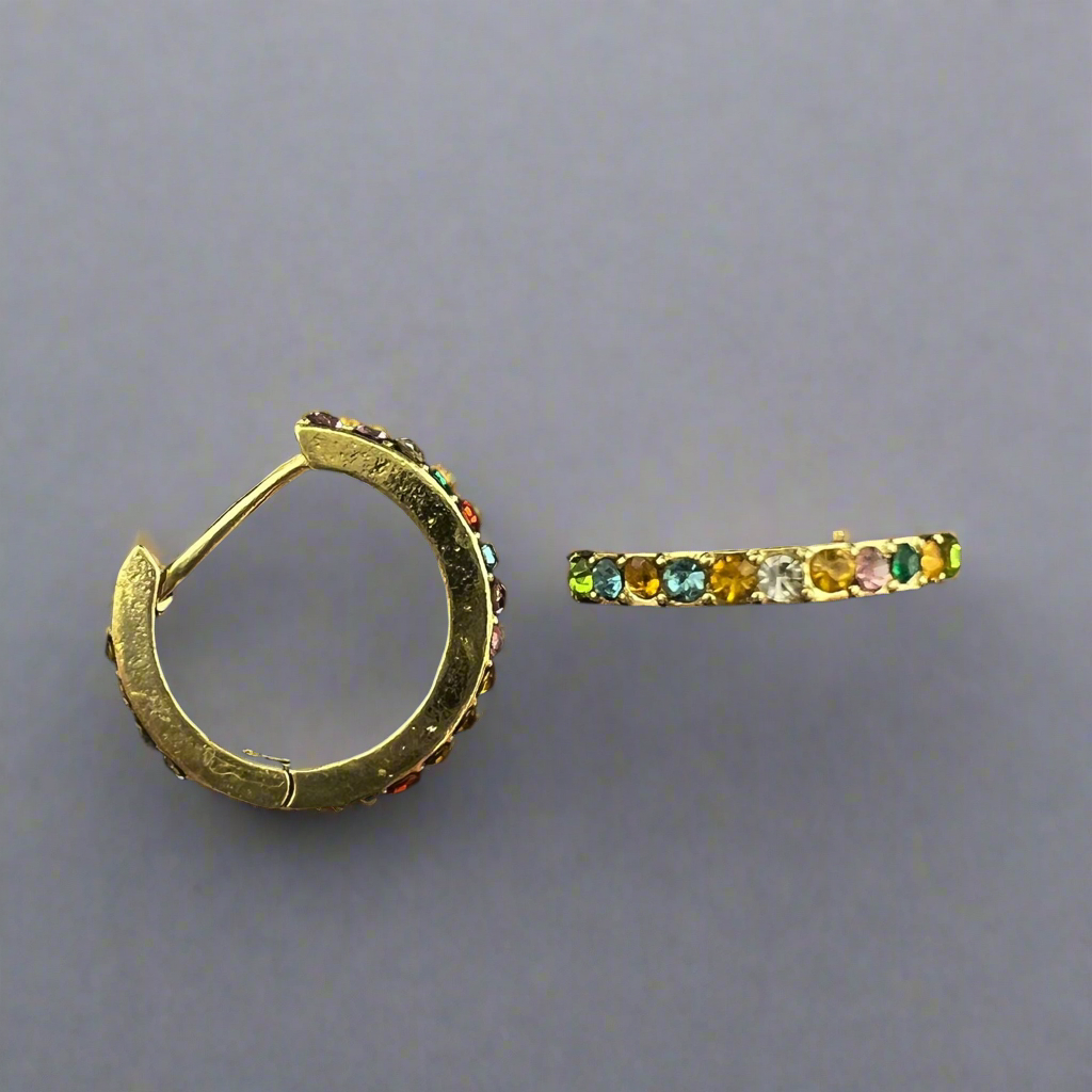 Multicolour Strass Hoop Winter Earring